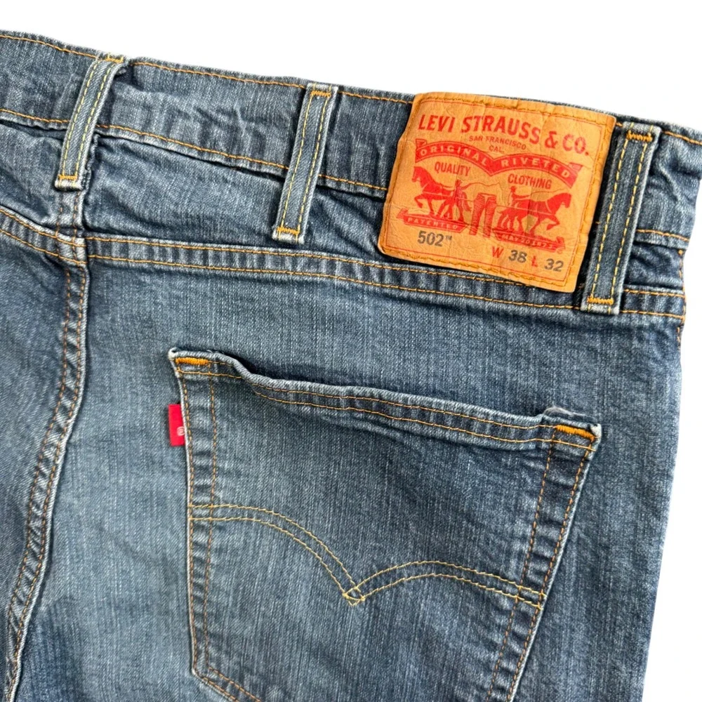 Levi's 502 Regular Taper Jeans‎ Mens 36x29 Blue Medium Wash Stretch Dad Denim